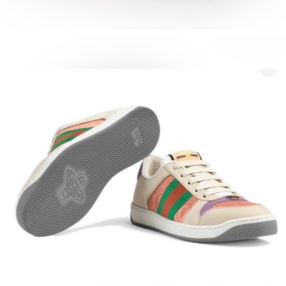 Gucci Screener Beige and Multicolor Sneakers - Picture 12 of 13